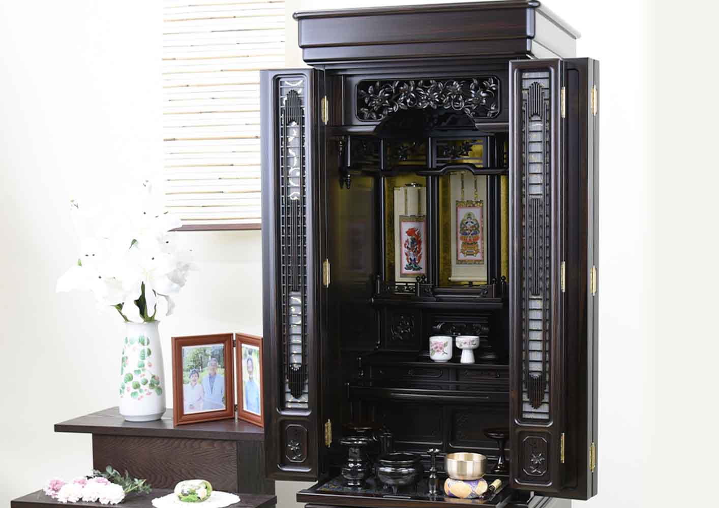 仏壇 鉄線花 (てっせんか) 黒檀 高さ140cm | お仏壇のはせがわ公式通販