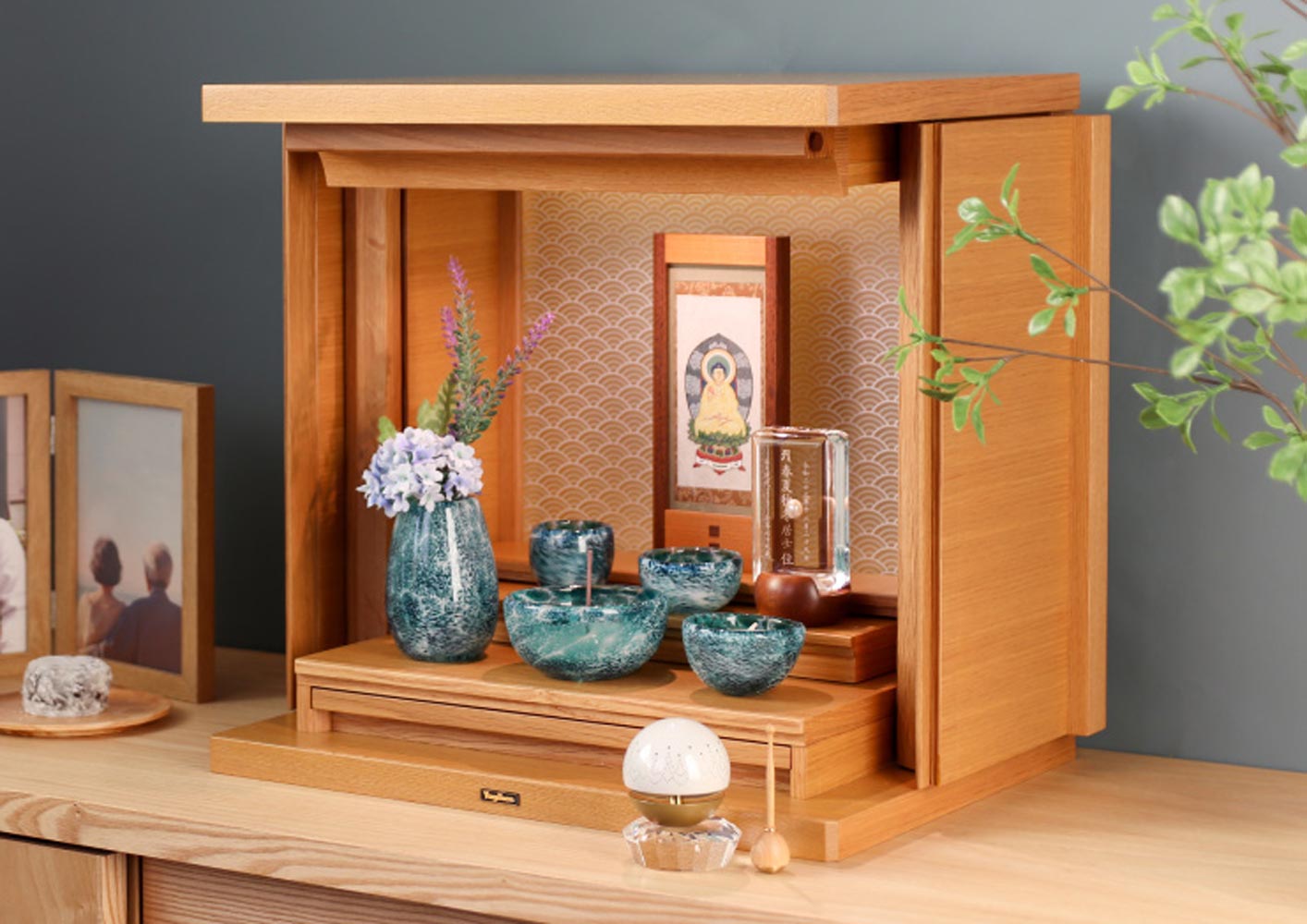 ぷうあ様ご予約　4枚セット 仏壇 ガラ ライト 青海波 高さ40cm | お仏壇のはせがわ公式通販