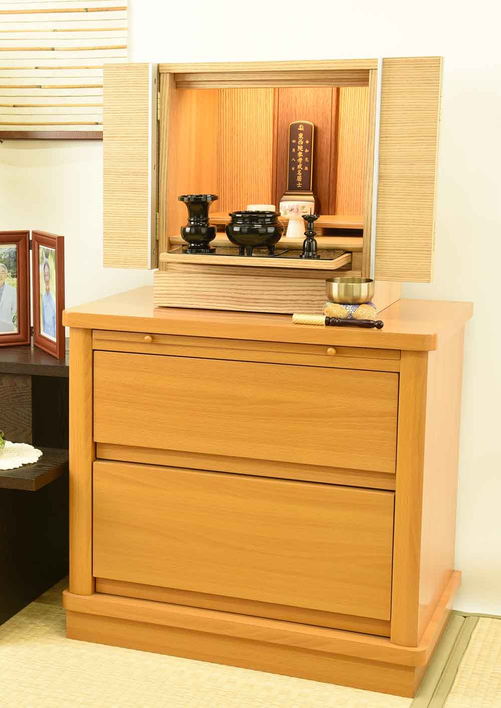 仏壇 シュシュⅢ タモライト 高さ40cm 仏具セットB | お仏壇のはせがわ