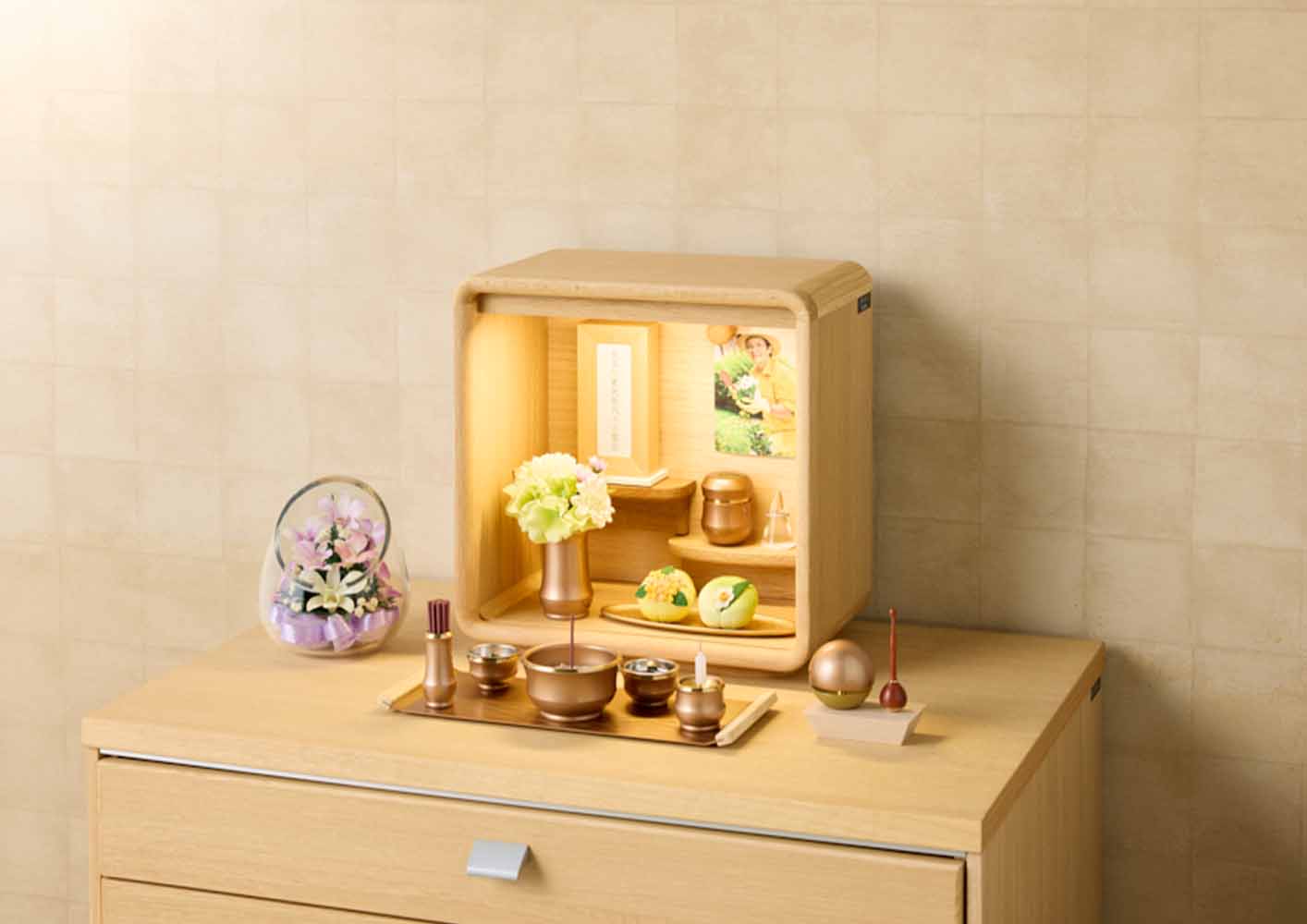 仏壇 HK cocoro (ココロ) ナチュラル 高さ32cm | お仏壇のはせがわ公式通販