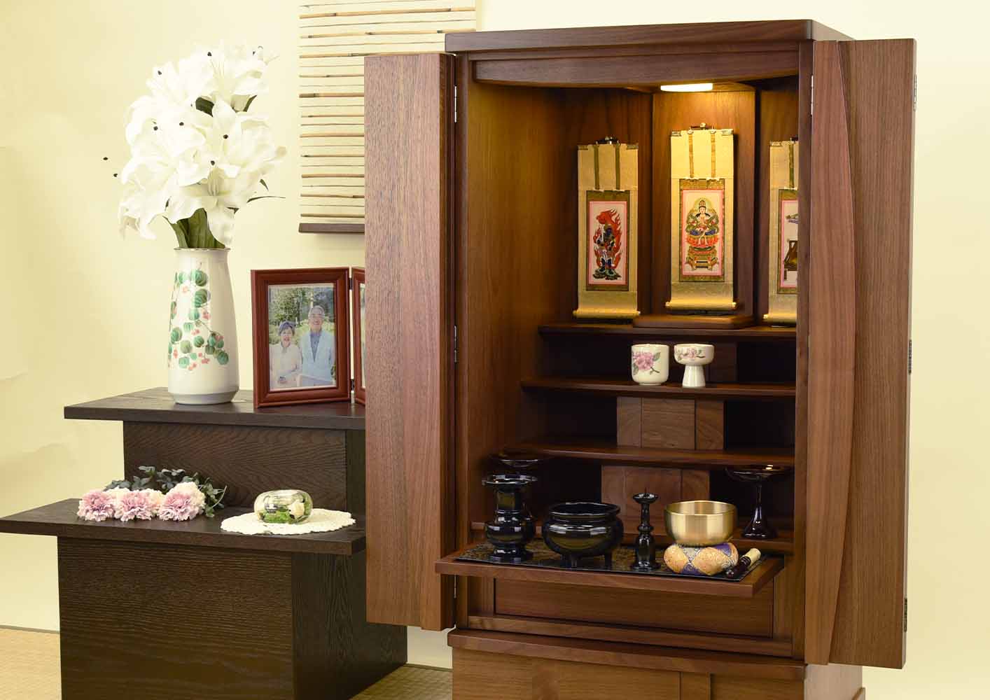仏壇 Connect2(コネクト)プラス ウォールナット 高さ100cm | お仏壇の