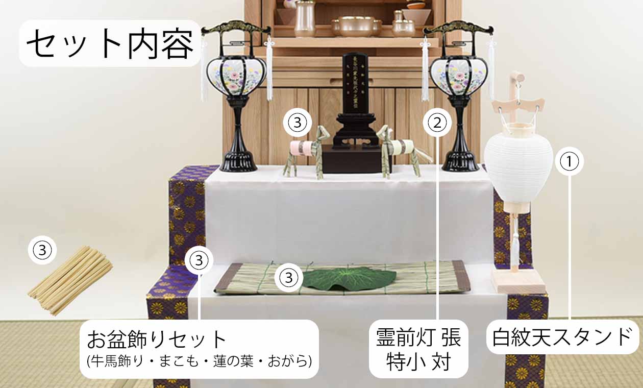 WEB限定】初盆セット コンパクト 3点セット 1-C | お仏壇のはせがわ
