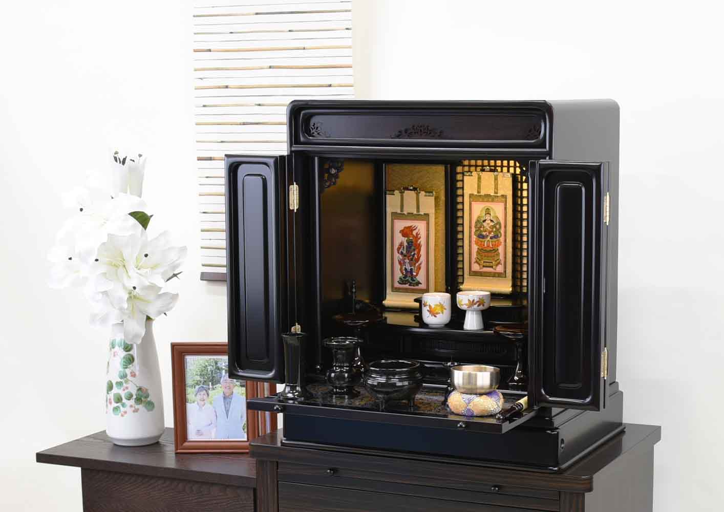 仏壇 古都 黒檀 高さ57cm 仏具セットC | お仏壇のはせがわ公式通販
