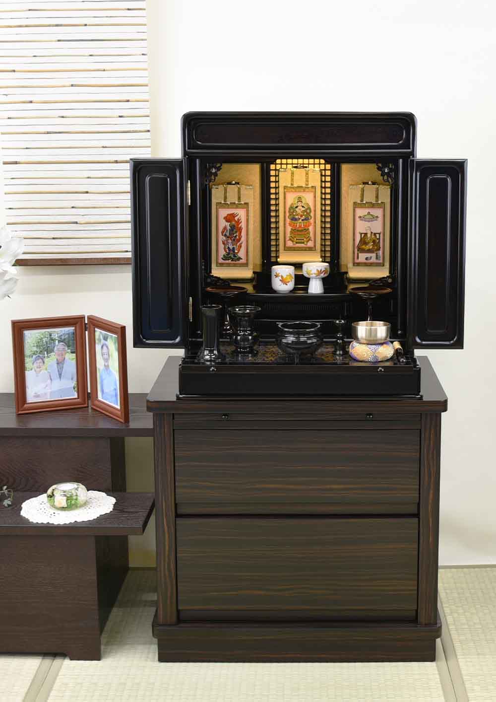 仏壇 古都 黒檀 高さ57cm 仏具セットC | お仏壇のはせがわ公式通販