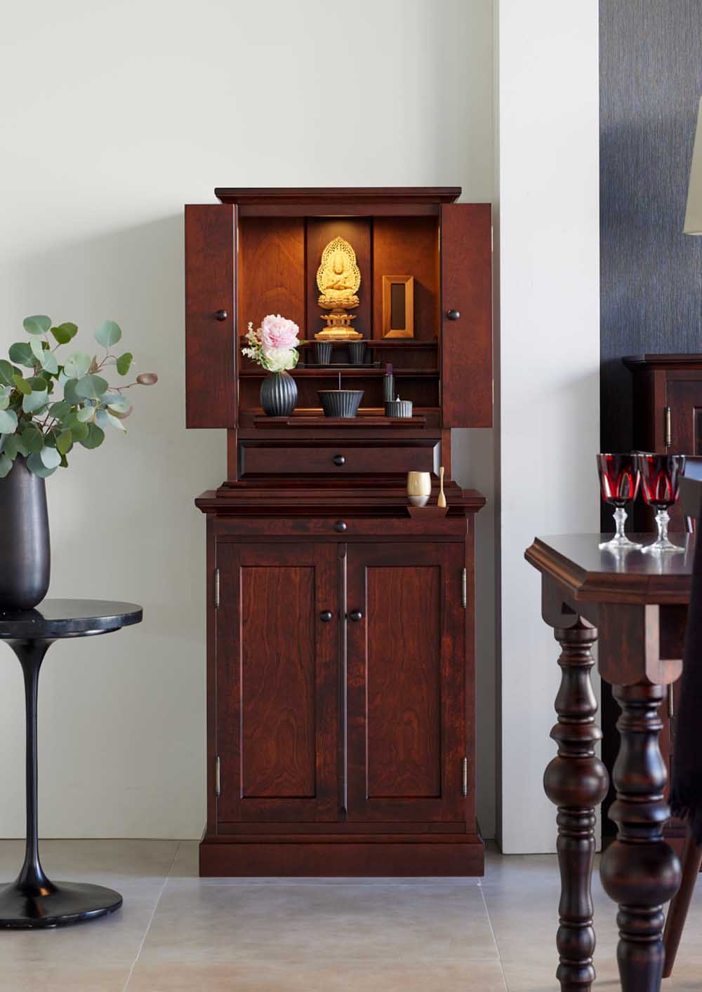 仏壇 マロン2 カバブラウン 高さ133cm 仏壇+下台セット | お仏壇の