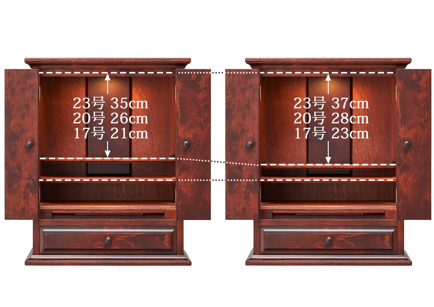 仏壇 マロン2 カバブラウン 高さ133cm 仏壇+下台セット | お仏壇の