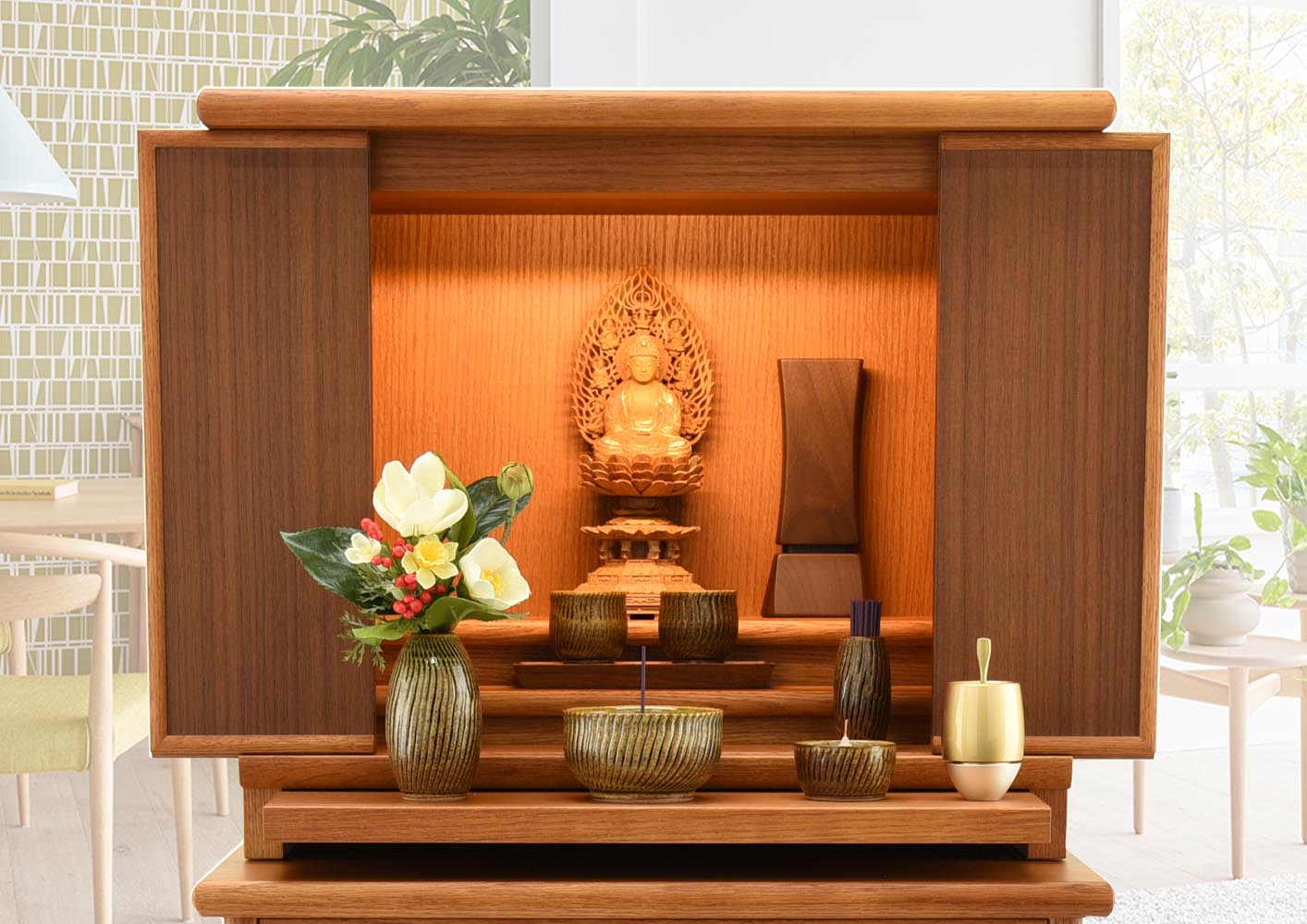 仏壇 リスティ2 オーク 高さ45cm | お仏壇のはせがわ公式通販