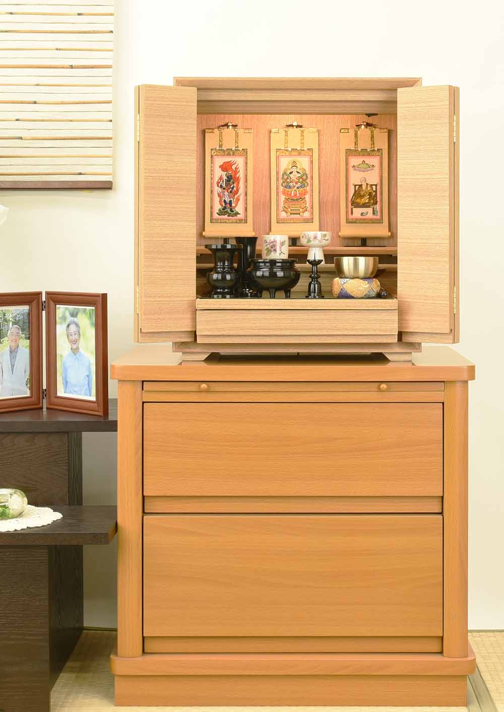 仏壇 サーマ タモライト 高さ48cm 仏具セットA | お仏壇のはせがわ公式通販