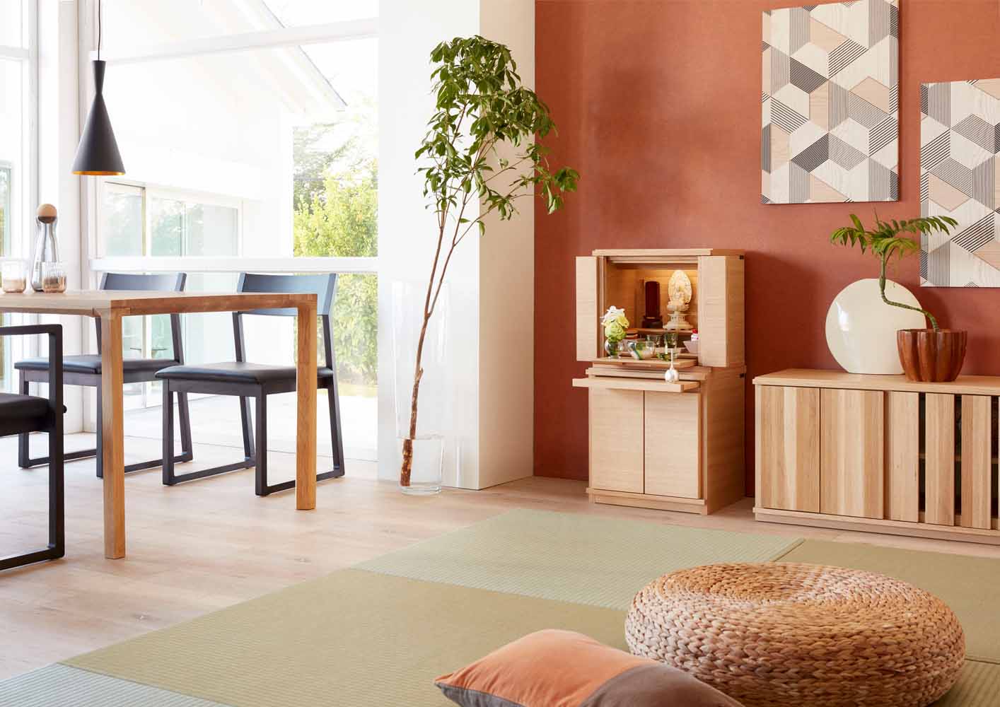 仏壇 HKシェルフレックス オーク 高さ86cm 仏壇+下台セット | お仏壇の